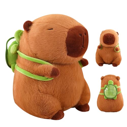 Capybara Kuscheltier, 9.84 Zoll Mit Schildkrötenrucksack Kuscheltiere Uper Weiche Gefüllte Spielzeug Plüsch für Home Deko Kinder Geschenke, für Kinder Jungen Mädchen von KVGBNT