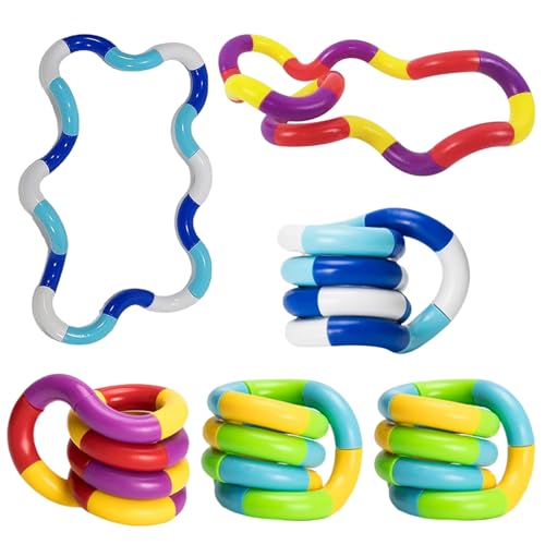 Fidget Toys Twister, Anti Stress Spielzeug, 6 Stück Hand Tangle Autismus Spielzeug, Verbesserung Der Hand-Auge-Koordination, Stressabbau Stimming Kleine Spielzeug füR Erwachsene und Kinder von KVGBNT