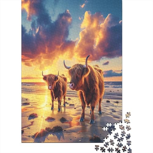 Hochlandrinder 1000 Teile,Impossible Puzzle,GesKükenlichkeitsspiel Für Die Ganze Familie, Erwachsenen Puzzlespiel Puzzel 1000pcs (75x50cm) von KVZPQCVYU