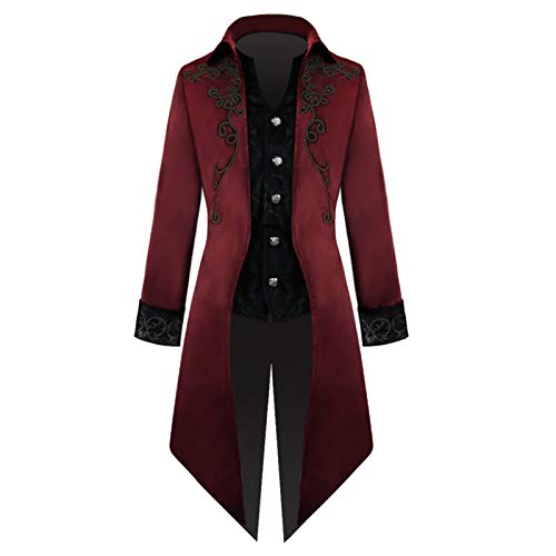 2024 Herren Mittelalterliche Steampunk Tailmant Viktorianische Gothic Jacke Frock Mantel Halloween Kostüm von KWCLTH
