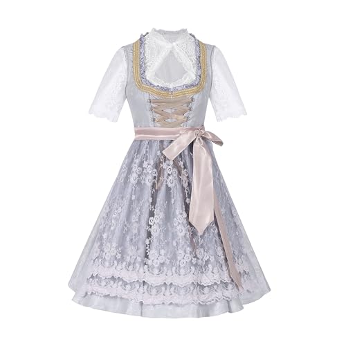 Frau Oktoberfest Kleid Taille Krawatte Schleife Mode Vintage Spitze/Stickerei/Gitter Kleid Halloween Karneval Kostüm von KWCLTH