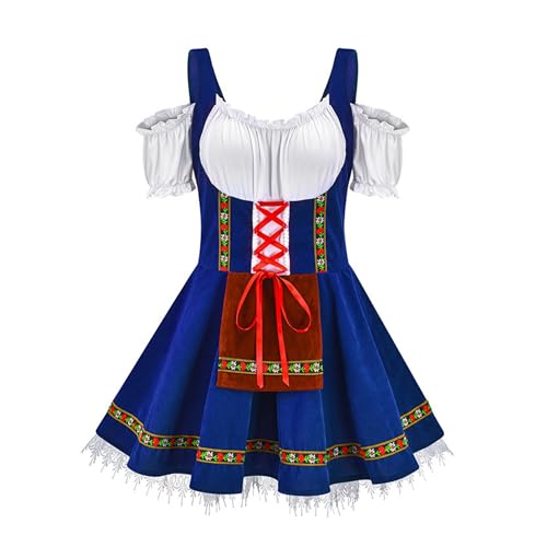 KWCLTH Damen Traditionelle Elegante Kleider Deutsches Oktoberfest Enge Kordelkleider Bayerisches Bier Outfit von KWCLTH