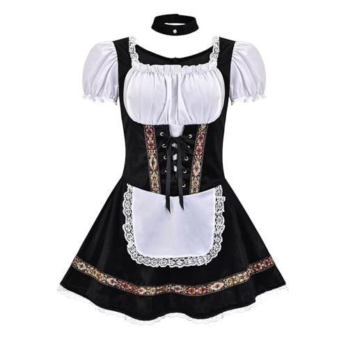 KWCLTH Damen Traditionelle Elegante Kleider Deutsches Oktoberfest Enge Kordelkleider Bayerisches Bier Outfit von KWCLTH