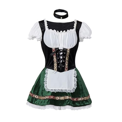 KWCLTH Damen Traditionelle Elegante Kleider Deutsches Oktoberfest Enge Kordelkleider Bayerisches Bier Outfit von KWCLTH