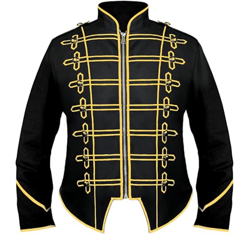 KWCLTH Herren Halloween Kostüme Mittelalterliches Hofbankett Steampunk Langer Trenchcoat Gothic Victorian Zip Coat von KWCLTH