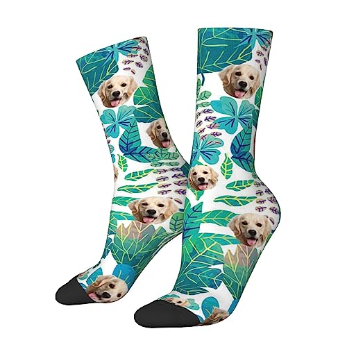 KWCLTH Personalisierte Socken für Männer/Frauen Custom Socks mit Fotos Custom Novelty Face Socks für Hunde- und Katzenliebhaber von KWCLTH