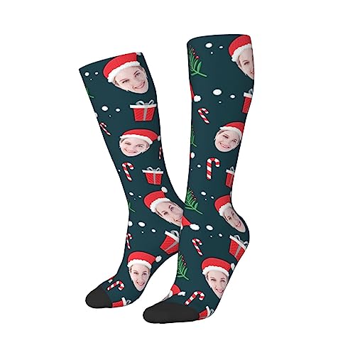 KWCLTH Weihnachten Spaß benutzerdefinierte Socken mit Gesicht Personalisierte lustige Socken Benutzerdefinierte Socken Geschenke von KWCLTH