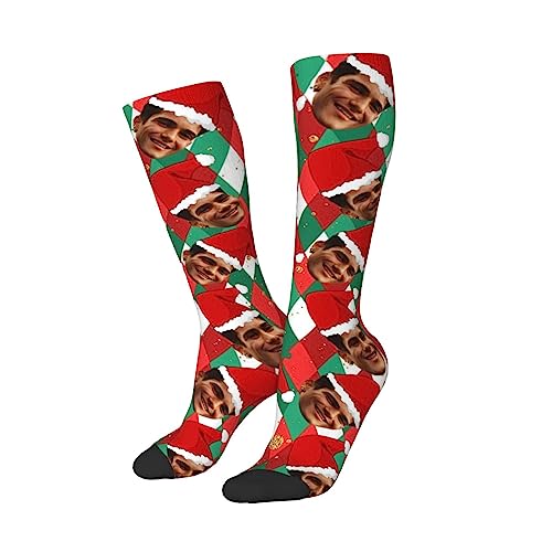 KWCLTH Weihnachten Spaß benutzerdefinierte Socken mit Gesicht Personalisierte lustige Socken Benutzerdefinierte Socken Geschenke von KWCLTH