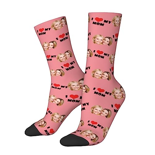 KWCLTH Weihnachten benutzerdefinierte Gesicht/Haustier Foto druckt Clashing Mode Mid Calf Socken personalisierte Geschenke von KWCLTH