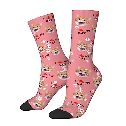 KWCLTH Weihnachten benutzerdefinierte Gesicht/Haustier Foto druckt Clashing Mode Mid Calf Socken personalisierte Geschenke von KWCLTH