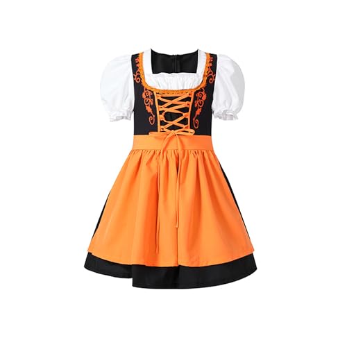 Kind Mädchen Deutsch Oktoberfest Karneval Outfit Halloween Cosplay Kostüm Kleid Vintage Enge Kleider von KWCLTH