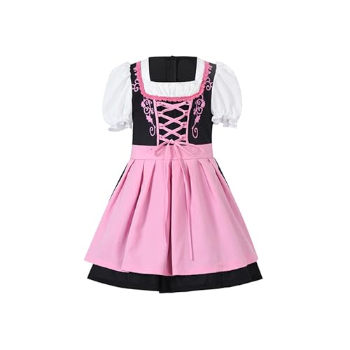 Kind Mädchen Deutsch Oktoberfest Karneval Outfit Halloween Cosplay Kostüm Kleid Vintage Enge Kleider von KWCLTH