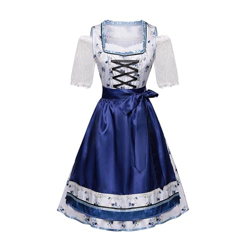 Traditionelles Oktoberfest Kostüm Kleid + Schürze Set Crushed Lace Vintage Kleid Bayerisches Kleid Outfits von KWCLTH