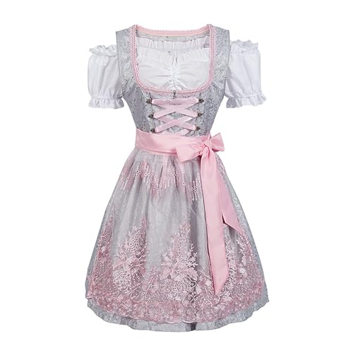 Traditionelles Oktoberfest Kostüm Kleid + Schürze Set Crushed Lace Vintage Kleid Bayerisches Kleid Outfits von KWCLTH