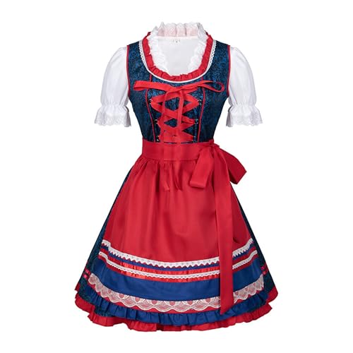 Traditionelles Oktoberfest Kostüm Kleid + Schürze Set Crushed Lace Vintage Kleid Bayerisches Kleid Outfits von KWCLTH