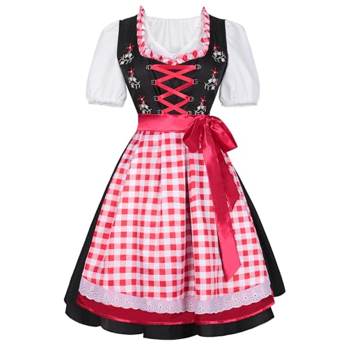 Traditionelles Oktoberfest Kostüm Kleid + Schürze Set Crushed Lace Vintage Kleid Bayerisches Kleid Outfits von KWCLTH