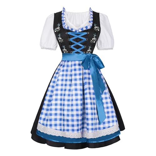 Traditionelles Oktoberfest Kostüm Kleid + Schürze Set Crushed Lace Vintage Kleid Bayerisches Kleid Outfits von KWCLTH