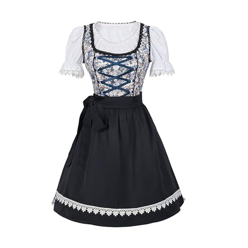 Traditionelles Oktoberfest Kostüm Kleid + Schürze Set Crushed Lace Vintage Kleid Bayerisches Kleid Outfits von KWCLTH