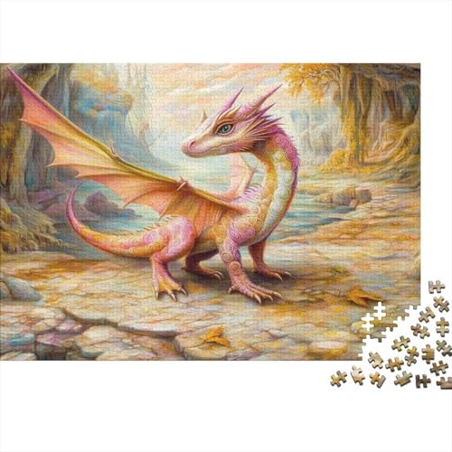 1000pcs (75x50cm) Beautiful 3D Curly Drache Puzzle Digital Malerei Style DIY-Puzzle Für Erwachsene von KWFYBEHZ