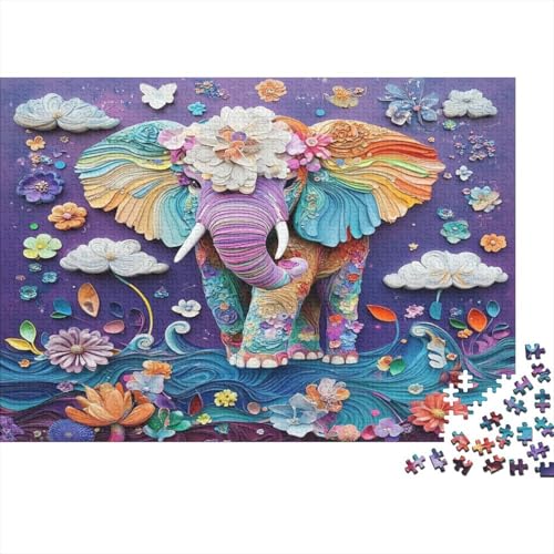 1000pcs (75x50cm) Niedlich Elefant Puzzle 3D Weltraum Element DIY-Puzzle Für Erwachsene von KWFYBEHZ