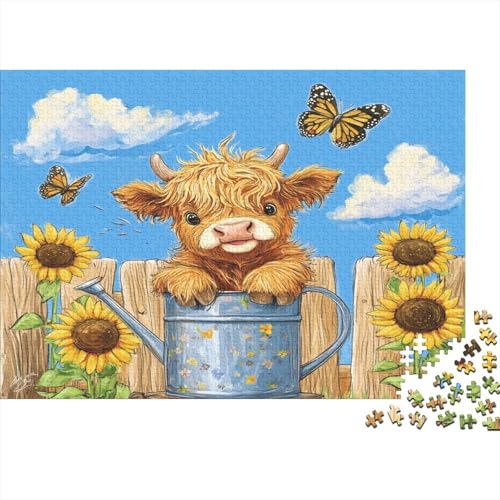 1000pcs (75x50cm) Puzzles, Puzzles Für Erwachsene Und Teenager Niedlich Highland Kuh von KWFYBEHZ