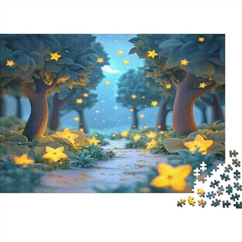 3D Deep Wald Rätsel Für Erwachsene |Funkelnde Sterne| Familienspaß-Puzzles 1000pcs (75x50cm) Erwachsene von KWFYBEHZ