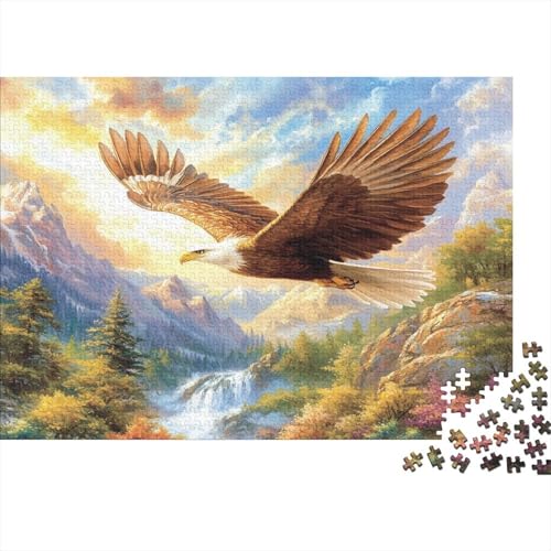 Adler in Flight Puzzle 1000pcs (75x50cm),Puzzle Für Erwachsene,Impossible Puzzle,Geschicklichkeitsspiel Für Die Ganze Familie,Puzzle Farbenfrohes,Berge und Flüsse von KWFYBEHZ