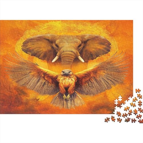 Adler with Spread Wings 1000pcs (75x50cm) Puzzles,Smiling Elefant Schwieriges Rätsel,Geschicklichkeitsspiele Für Die Ganze Familie von KWFYBEHZ