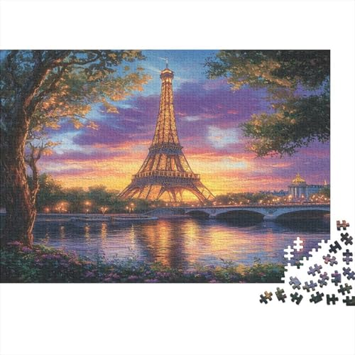 Architektur von Paris 1000pcs (75x50cm) Puzzle Für Erwachsene Nachtansicht der Seine Rätsel,Schwieriges Rätsel,DIY Geschicklichkeitsspiele Für Die Ganze Familie von KWFYBEHZ