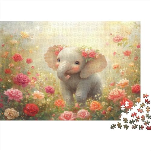 Baby Elefant Puzzle 1000pcs (75x50cm) Puzzles, Die Für Erwachsene Und Personen Ab 14 Jahren Geeignet Sind von KWFYBEHZ