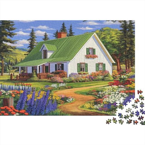 Bauernhaus Green Gables 1000pcs (75x50cm) Puzzle Für Erwachsene Landschaftsansicht Rätsel,Schwieriges Rätsel,DIY Geschicklichkeitsspiele Für Die Ganze Familie von KWFYBEHZ