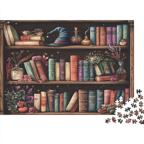 BücherregalIllustration Rätsel Für Erwachsene |Bunt Books| 1000pcs (75x50cm) Puzzles Lernspiele Home Decor Puzzles von KWFYBEHZ