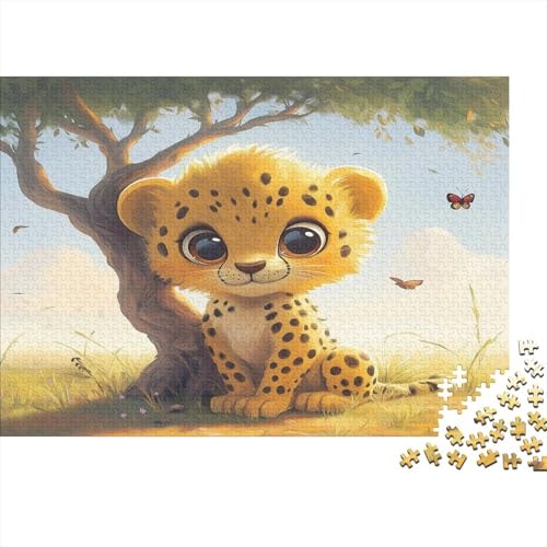 Cartoon-Tiere Rätsel Für Erwachsene |Gepard| 1000pcs (75x50cm) Puzzles Lernspiele Home Decor Puzzles von KWFYBEHZ