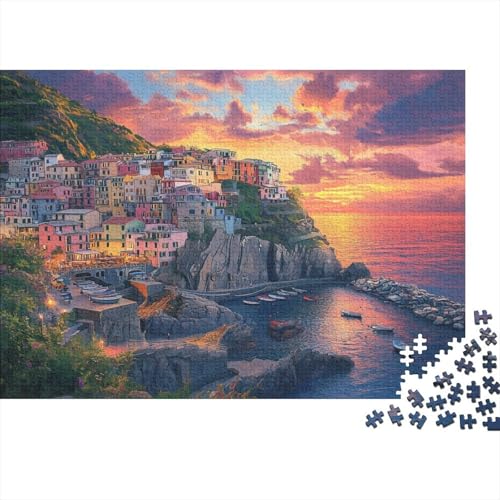 Cinque Terre, Meerblick 1000pcs (75x50cm) Puzzle Für Erwachsene Romantischer Himmel Rätsel,Schwieriges Rätsel,DIY Geschicklichkeitsspiele Für Die Ganze Familie von KWFYBEHZ