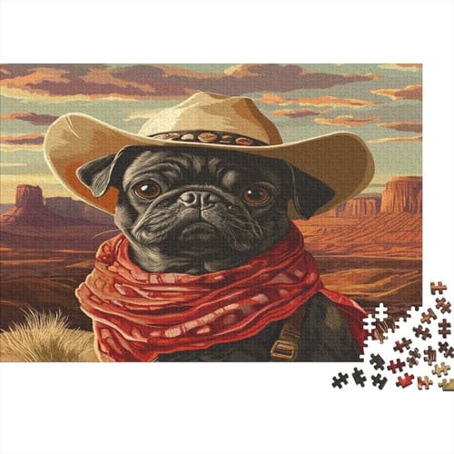 Cowboy Mops 1000pcs (75x50cm) Puzzle Für Erwachsene Arizona Schlucht Rätsel,Schwieriges Rätsel,DIY Geschicklichkeitsspiele Für Die Ganze Familie von KWFYBEHZ