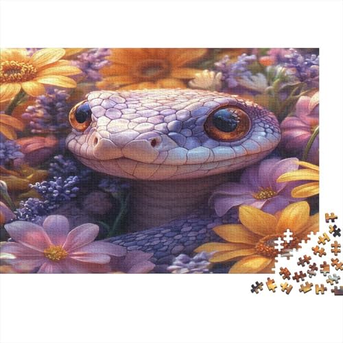 Cute Schlange - Cartoon-Stil 1000pcs (75x50cm) Puzzles, Schwieriges Rätsel,Geschicklichkeitsspiele Für Die Ganze Familie von KWFYBEHZ