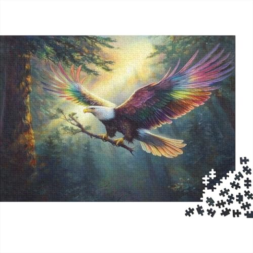 DIY Puzzles 1000pcs (75x50cm) Für Erwachsene Bald Adler Puzzles Für Erwachsene Puzzle-Lernspiele Regenbogen Wings von KWFYBEHZ