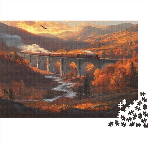 DIY Puzzles 1000pcs (75x50cm) Für Erwachsene Herbsttal in Schottland Puzzles Für Erwachsene Puzzle-Lernspiele Pastorale Landschaft von KWFYBEHZ