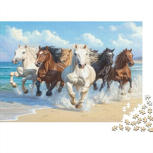 DIY Puzzles 1000pcs (75x50cm) Für Erwachsene Laufende Horsee Puzzles Für Erwachsene Puzzle-Lernspiele Beautiful Strand von KWFYBEHZ