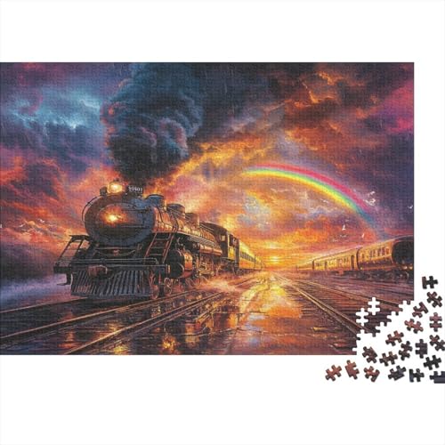 DIY Puzzles 1000pcs (75x50cm) Für Erwachsene Regenbogen Puzzles Für Erwachsene Puzzle-Lernspiele Steam and Electric Zugs von KWFYBEHZ