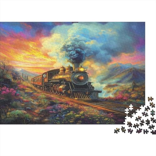 Dampflokomotive 1000pcs (75x50cm) Puzzles,Schöne Landschaft Schwieriges Rätsel,Geschicklichkeitsspiele Für Die Ganze Familie von KWFYBEHZ