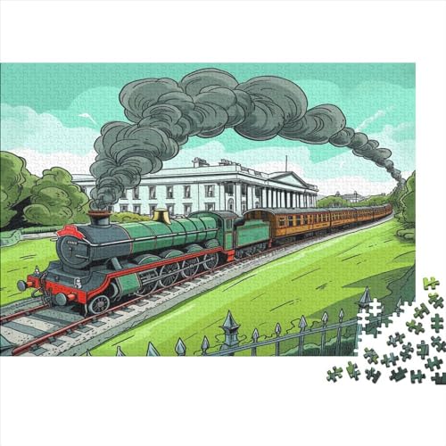 Dampfzug Rätsel Für Erwachsene |Cartoon| 1000pcs (75x50cm) Puzzles Lernspiele Home Decor Puzzles von KWFYBEHZ