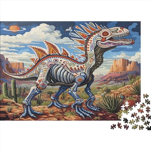 Dinosaurierier Rätsel Für Erwachsene |Doodle-Art-Stil| 1000pcs (75x50cm) Puzzles Lernspiele Home Decor Puzzles von KWFYBEHZ