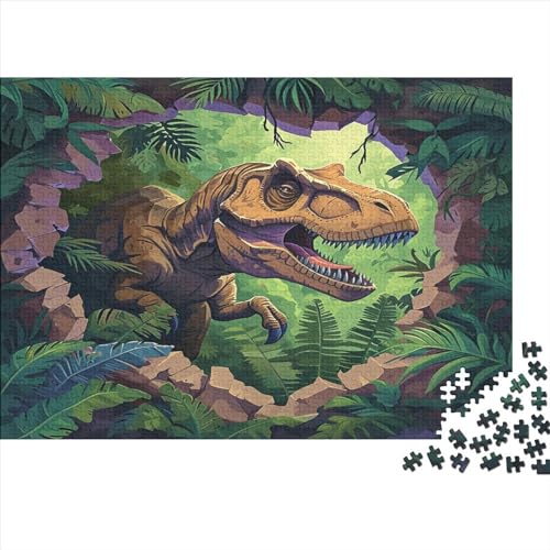 Dinosaurierierier im Dschungel 1000pcs (75x50cm) Erwachsenenpuzzle - Cartoon Erwachsenenpuzzle DIY-Puzzlespielzeug von KWFYBEHZ