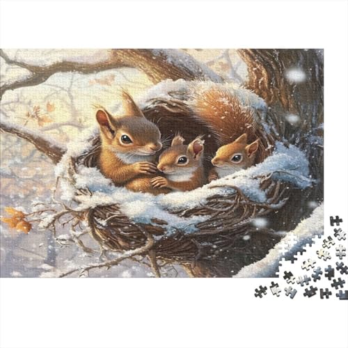 Eichhörnchen Family Rätsel Für Erwachsene |Illustrationsstil| 1000pcs (75x50cm) Puzzles Lernspiele Home Decor Puzzles von KWFYBEHZ