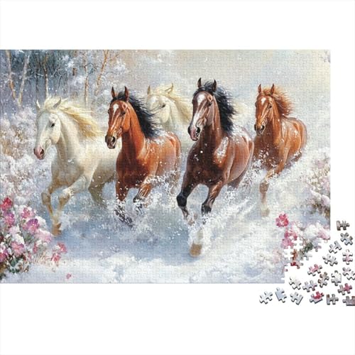 Eine Gruppe von Horseen 1000pcs (75x50cm) Puzzle Für Erwachsene Schneewittchen Geschicklichkeitsspiel-Rätsel von KWFYBEHZ