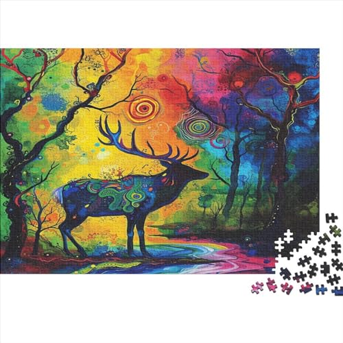 Elch im Dschungel Rätsel Für Erwachsene |Wildes Tier| 1000pcs (75x50cm) Puzzles Lernspiele Home Decor Puzzles von KWFYBEHZ