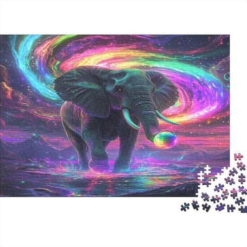 Elefant Puzzle 1000pcs (75x50cm) Erwachsene Wirbelmuster Puzzle Erwachsene Geschicklichkeitsspiel Für Die Ganze Familie von KWFYBEHZ