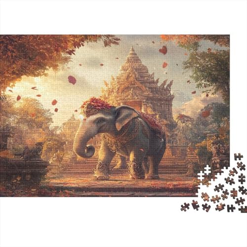 Elefant Rätsel Für Erwachsene |Cartoon-Stil| 1000pcs (75x50cm) Puzzles Lernspiele Home Decor Puzzles von KWFYBEHZ