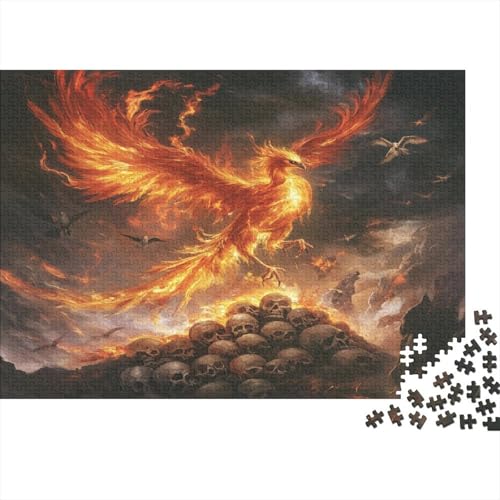 Fiery Phönix Rätsel Für Erwachsene |Totenkopf| 1000pcs (75x50cm) Puzzles Lernspiele Home Decor Puzzles von KWFYBEHZ